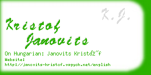 kristof janovits business card